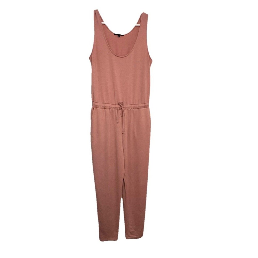 Ambiance Mauve Pink Sleeveless Drawstring Jumpsuit Size Small Casual